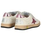 Girls Ivory & Pink Logo Trainers, 1, hi-res