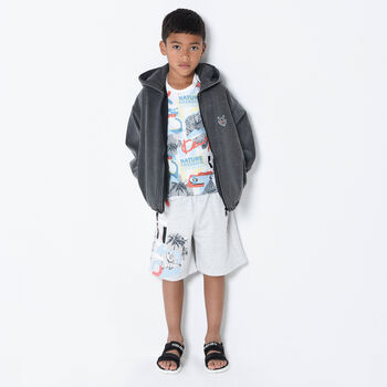 Boys Grey Logo Shorts