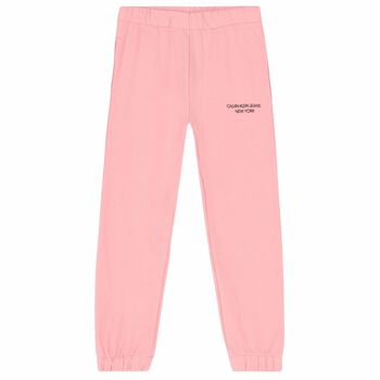 Girls Pink Logo Joggers