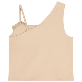 بلوزة بتطريز وردة لامعة باللون الذهبي للبنات