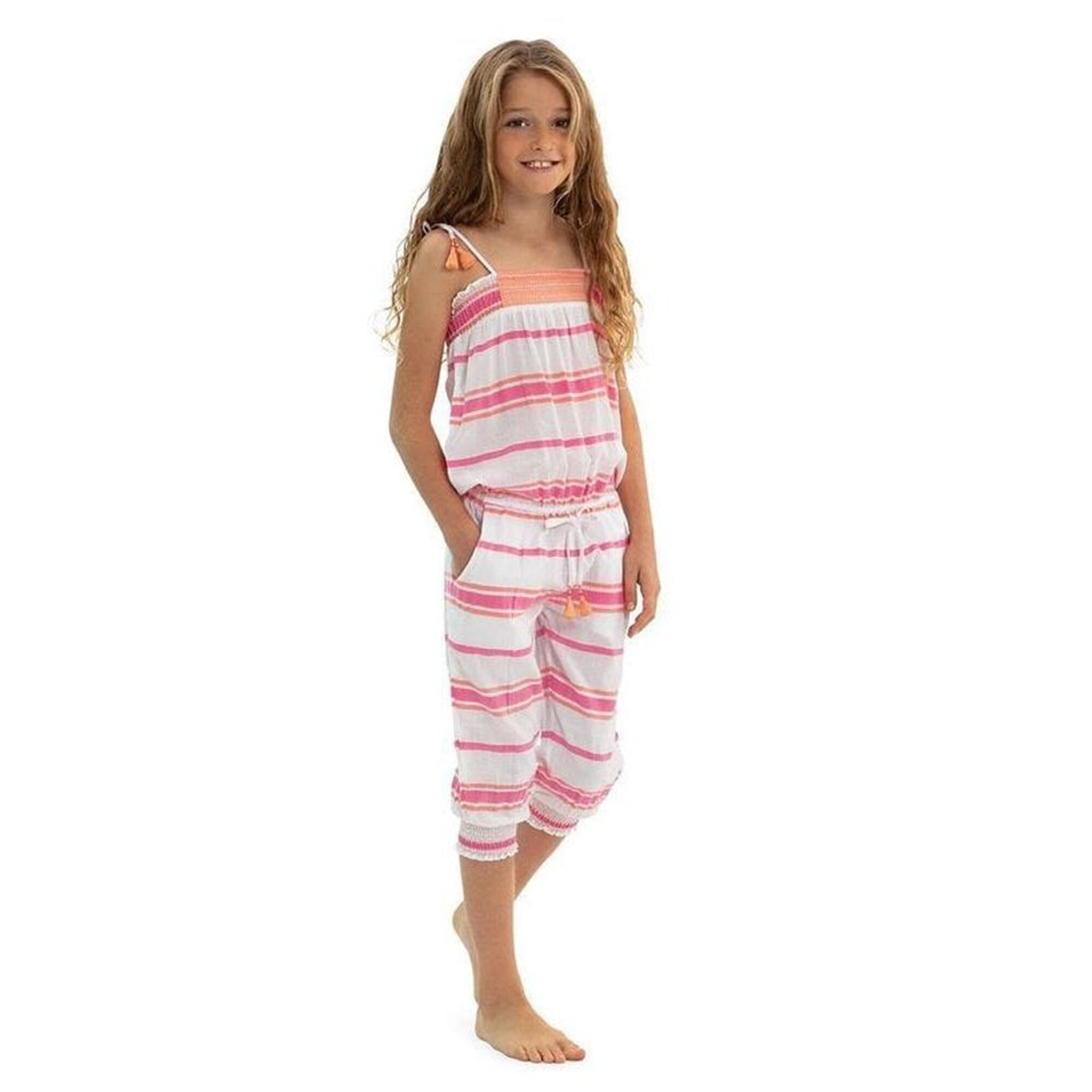 Sunuva Girls Pink Multistripe Jumpsuit Junior Couture UAE