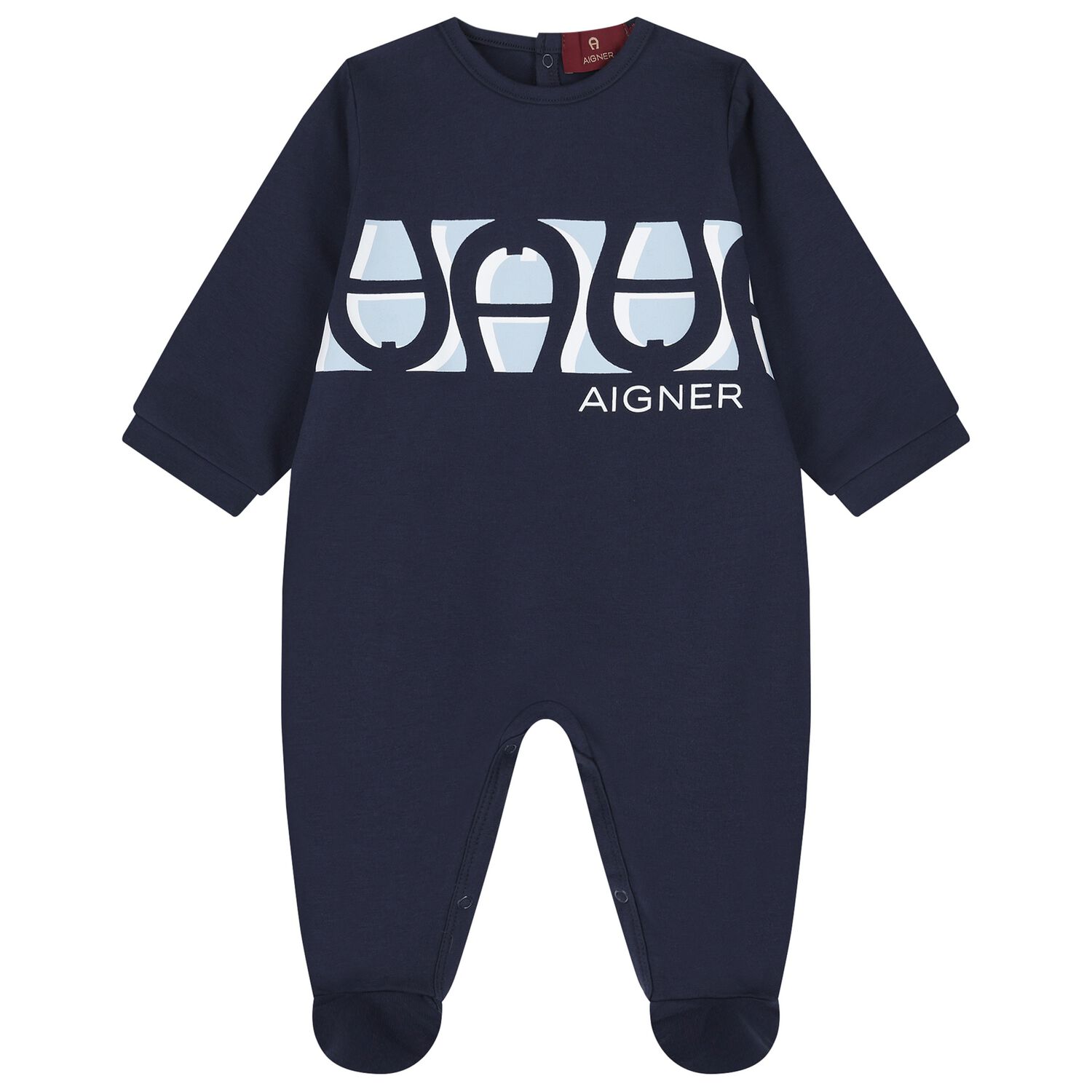 Baby Boys Navy Blue Logo Babygrow, 3, hi-res image number null