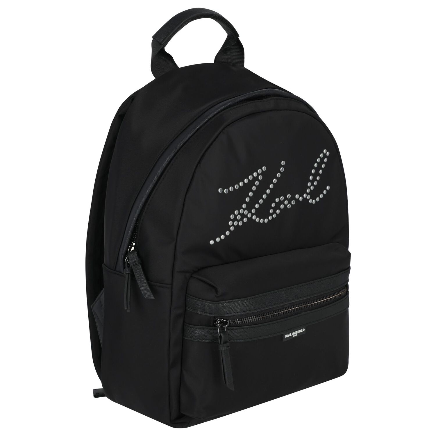 Girls Black Logo Backpack, 1, hi-res