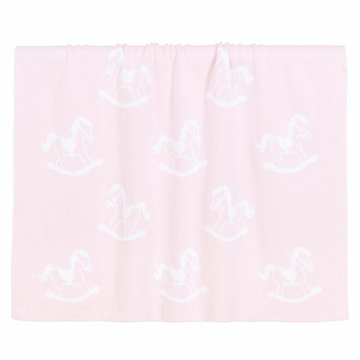 Baby Girls Pink Knitted Blanket, 1, hi-res