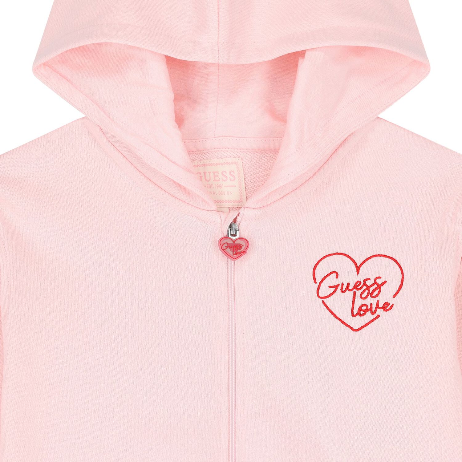 Girls Pink Logo Hooded Zip Up Top, 1, hi-res image number null