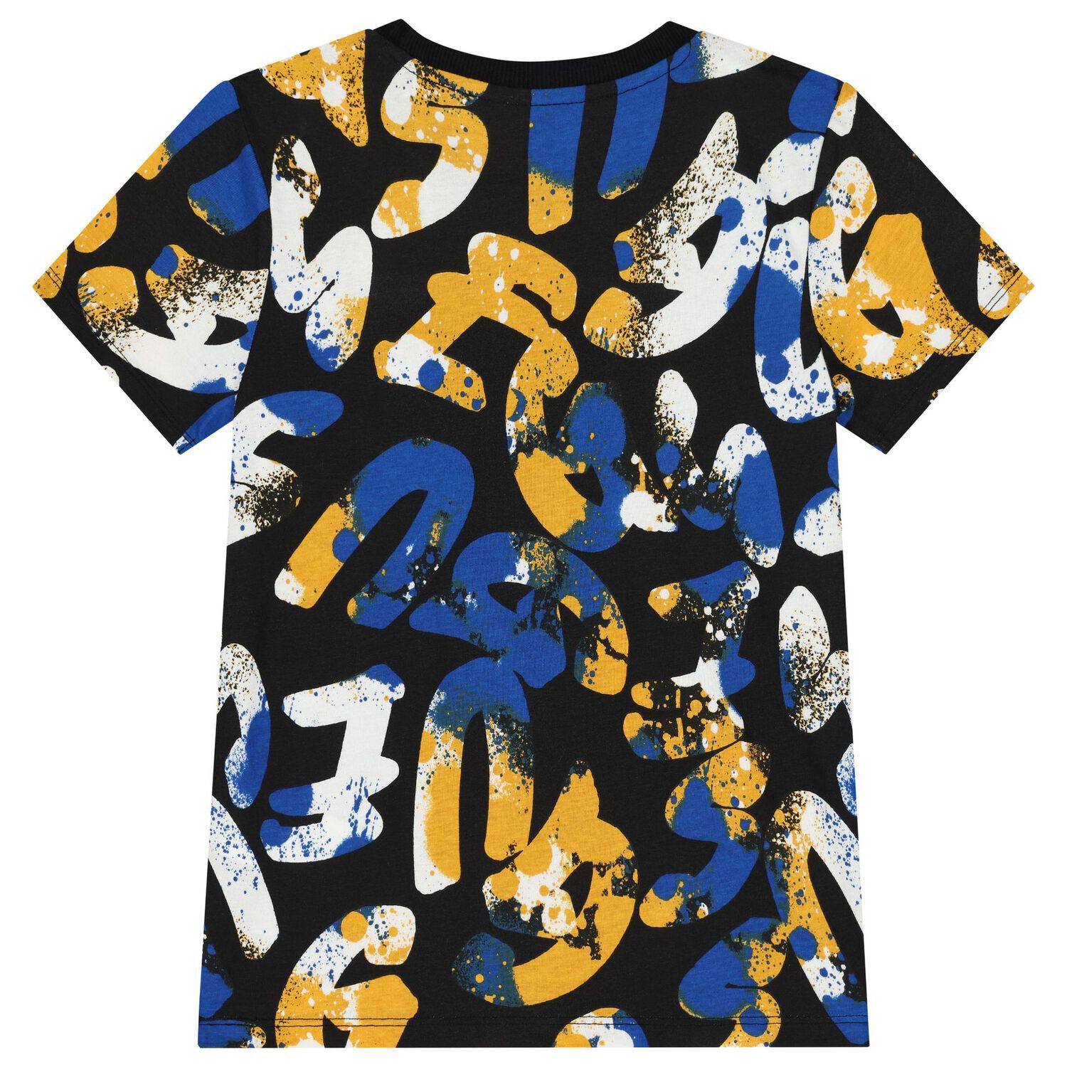 تيشيرت أولاد بالشعار باللون الأسود, 1, hi-res image number null