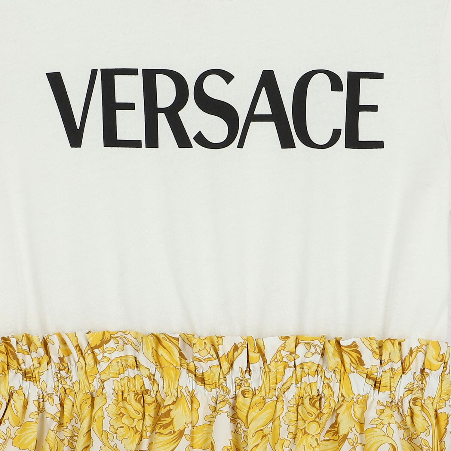 فستان بالشعار باللون العاجي والذهبي, 1, hi-res