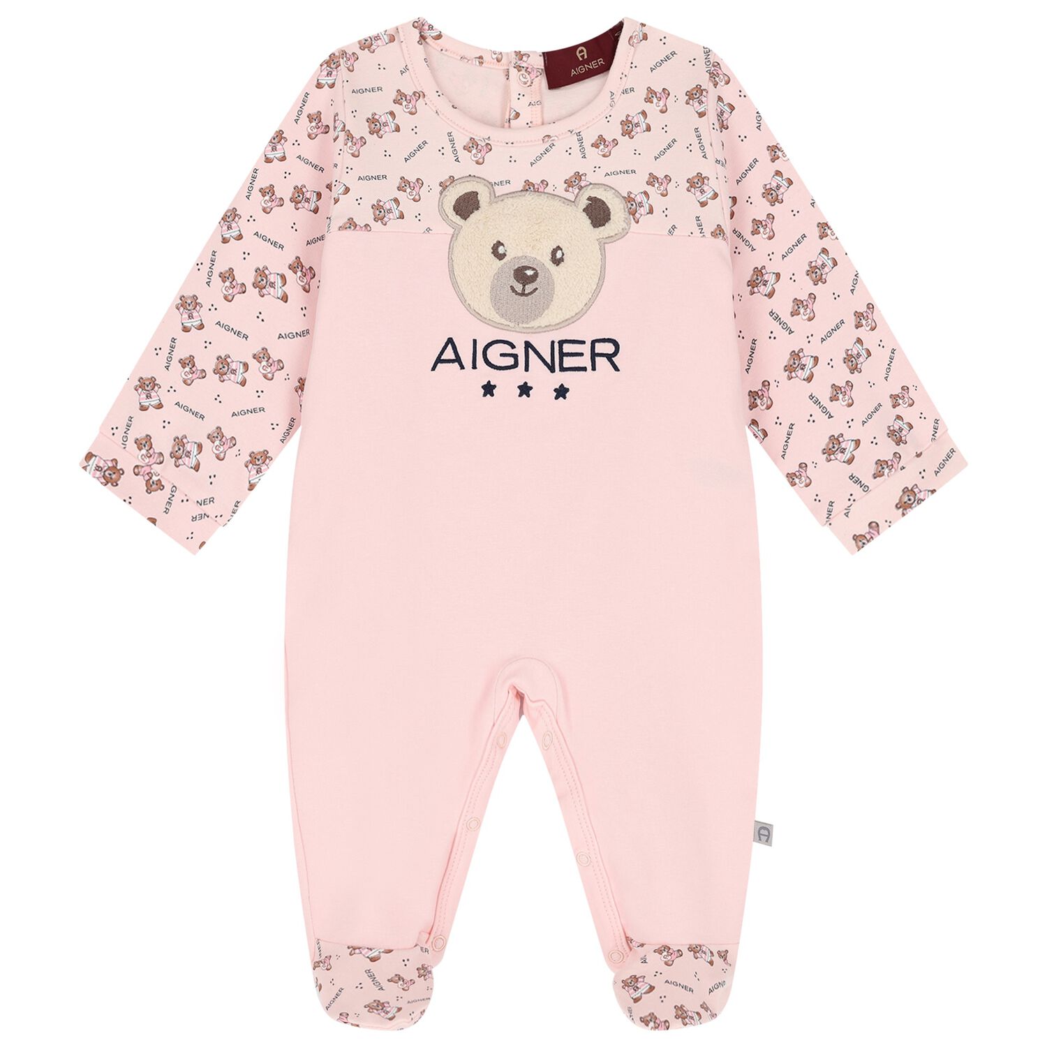 Baby Girls Pink Logo Babygrow, 1, hi-res image number null