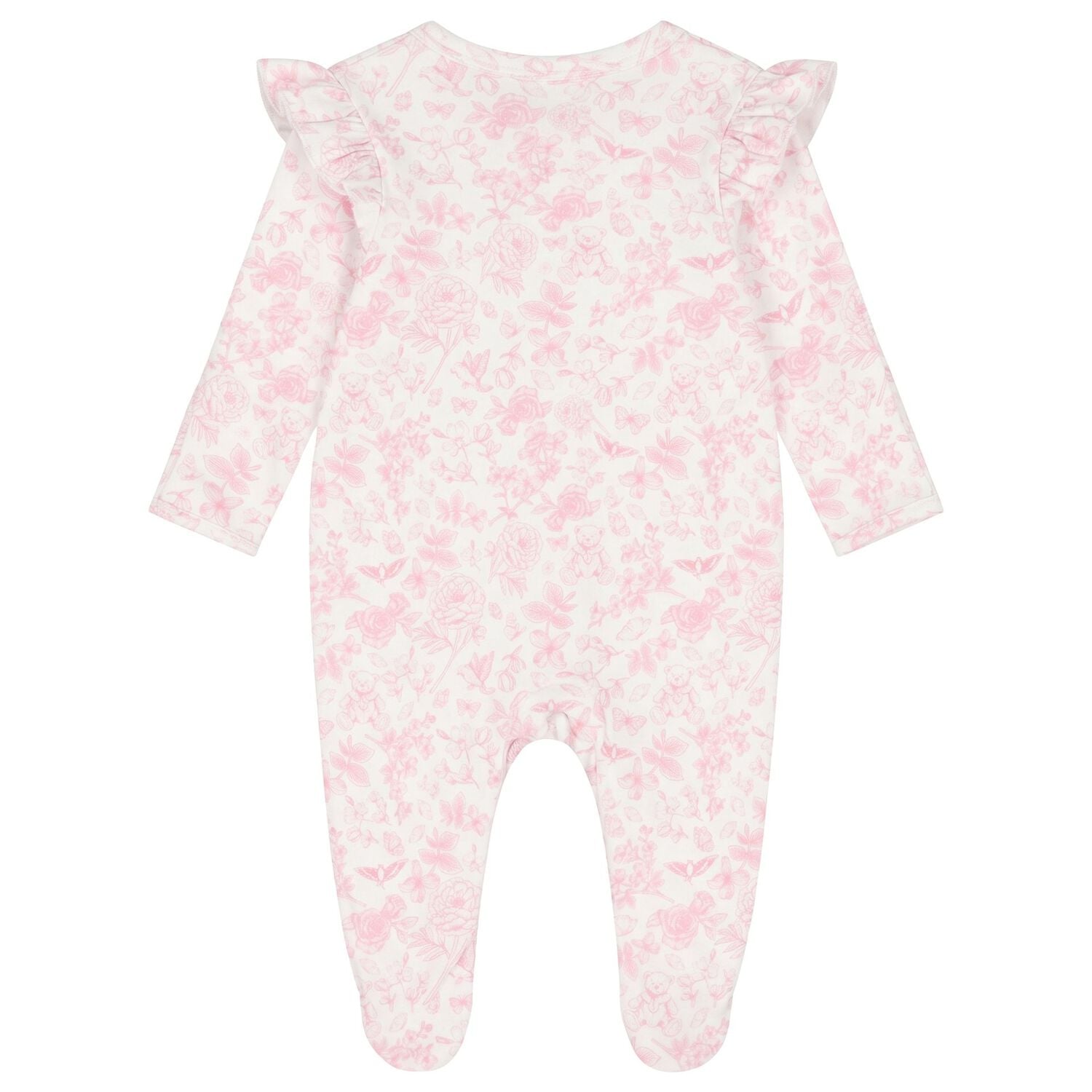 Baby Girls White & Pink Floral Babygrow Gift Set, 1, hi-res