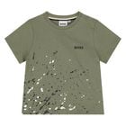 Younger Boys Green Logo T-Shirt, 1, hi-res