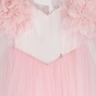Girls Pink Organza Floral & Tulle Cape Dress, 2, hi-res