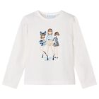 Girls White Dolls Long Sleeve Top, 2, hi-res