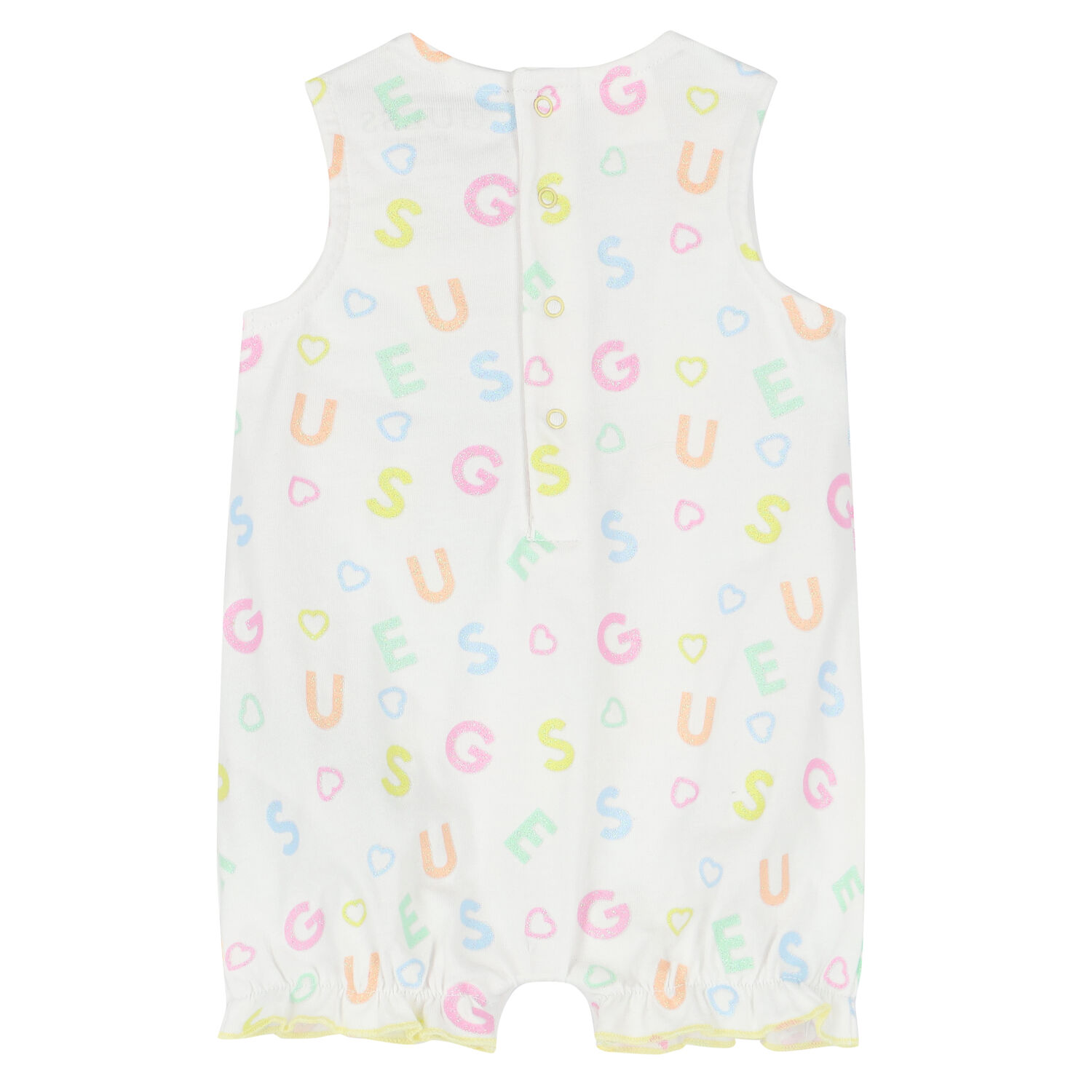 Baby Girls White Logo Romper, 1, hi-res image number null