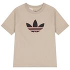 Boys Beige Logo T-Shirt, 1, hi-res