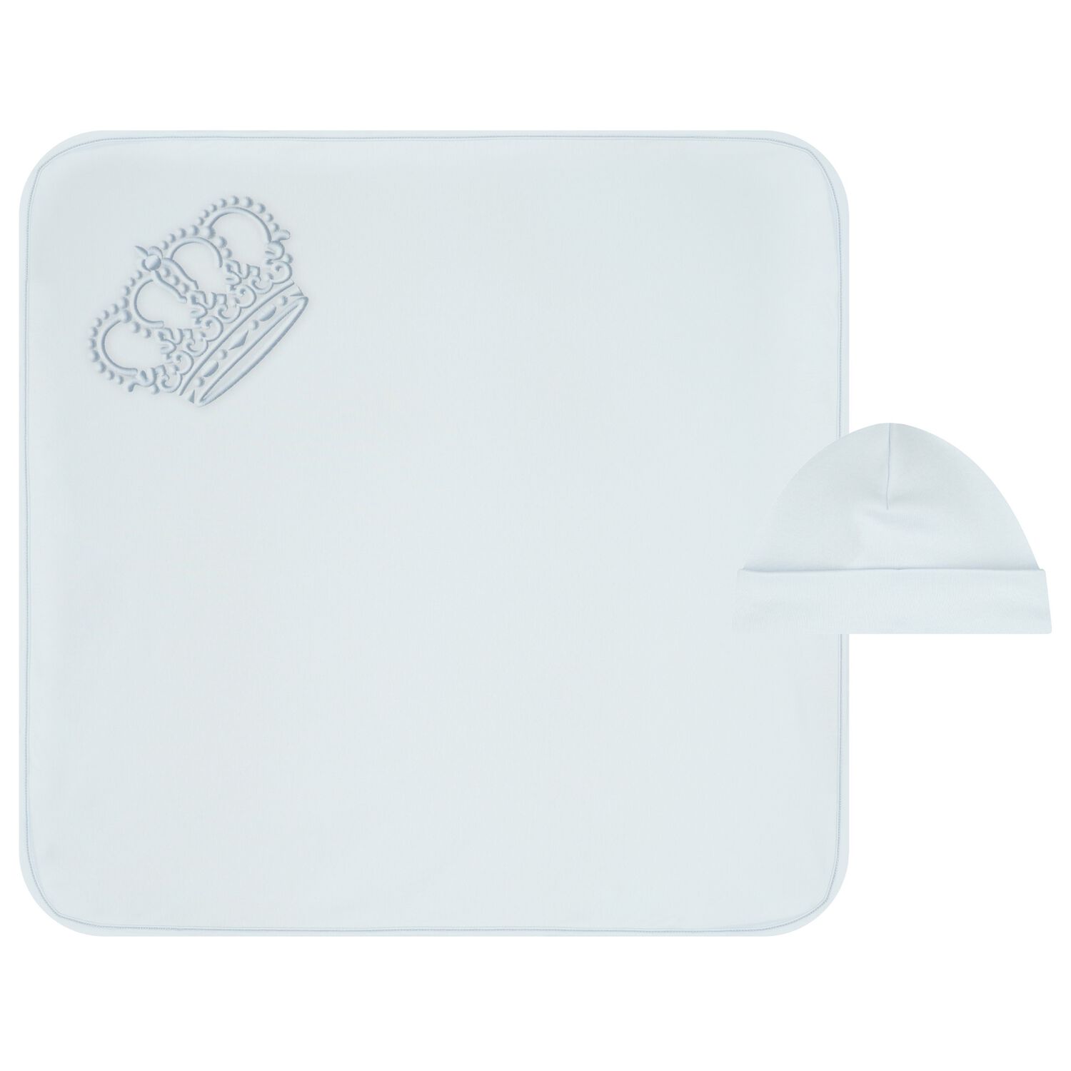 Baby Boys Blue Crown Blanket & Hat Set , 2, hi-res image number null