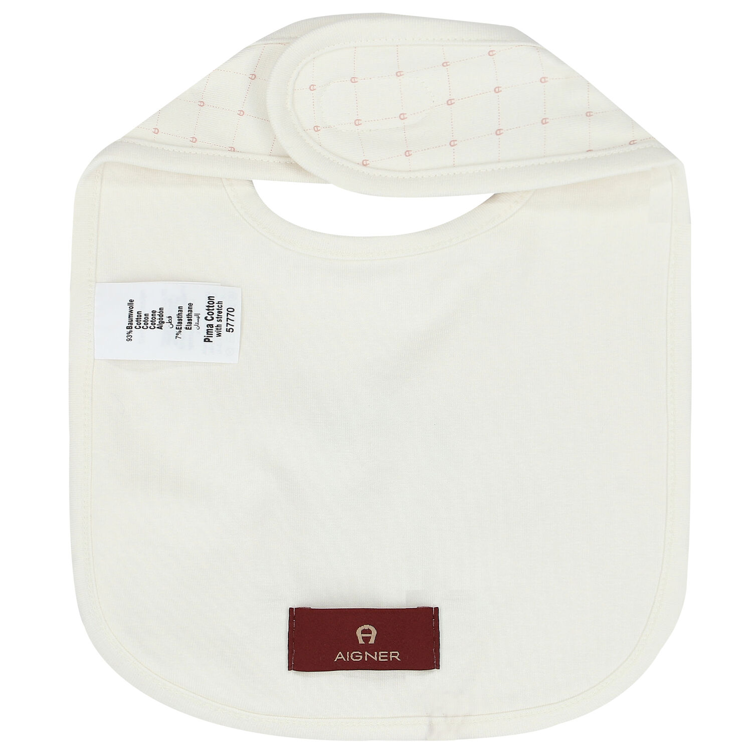 Ivory & Horse Pima Cotton Logo Baby Bib, 1, hi-res