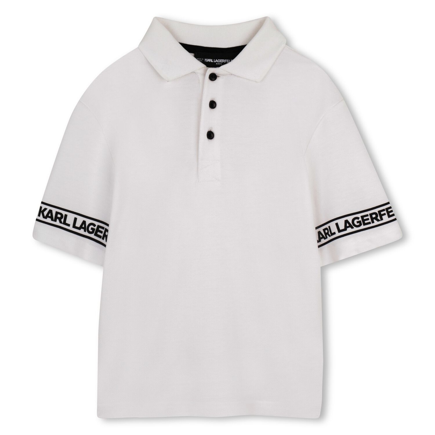 Boys White Logo Polo Shirt, 1, hi-res