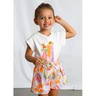 Girls Pink & Orange Floral Shorts, 1, hi-res