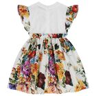 Younger Girls Multi-Coloured Logo Floral Dress Set, 1, hi-res