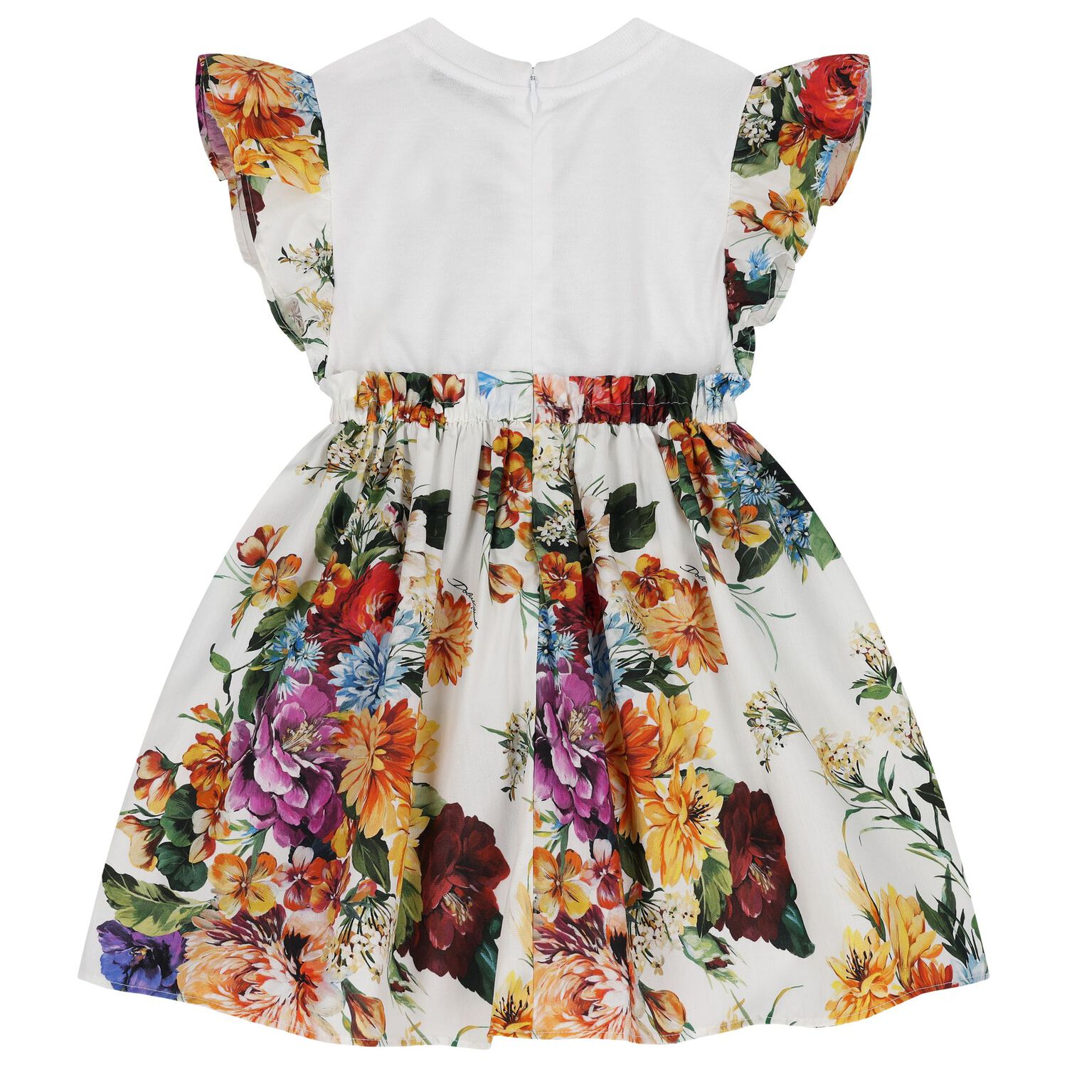 Younger Girls Multi-Coloured Logo Floral Dress Set, 1, hi-res