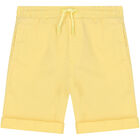Boys Yellow Logo Shorts, 3, hi-res