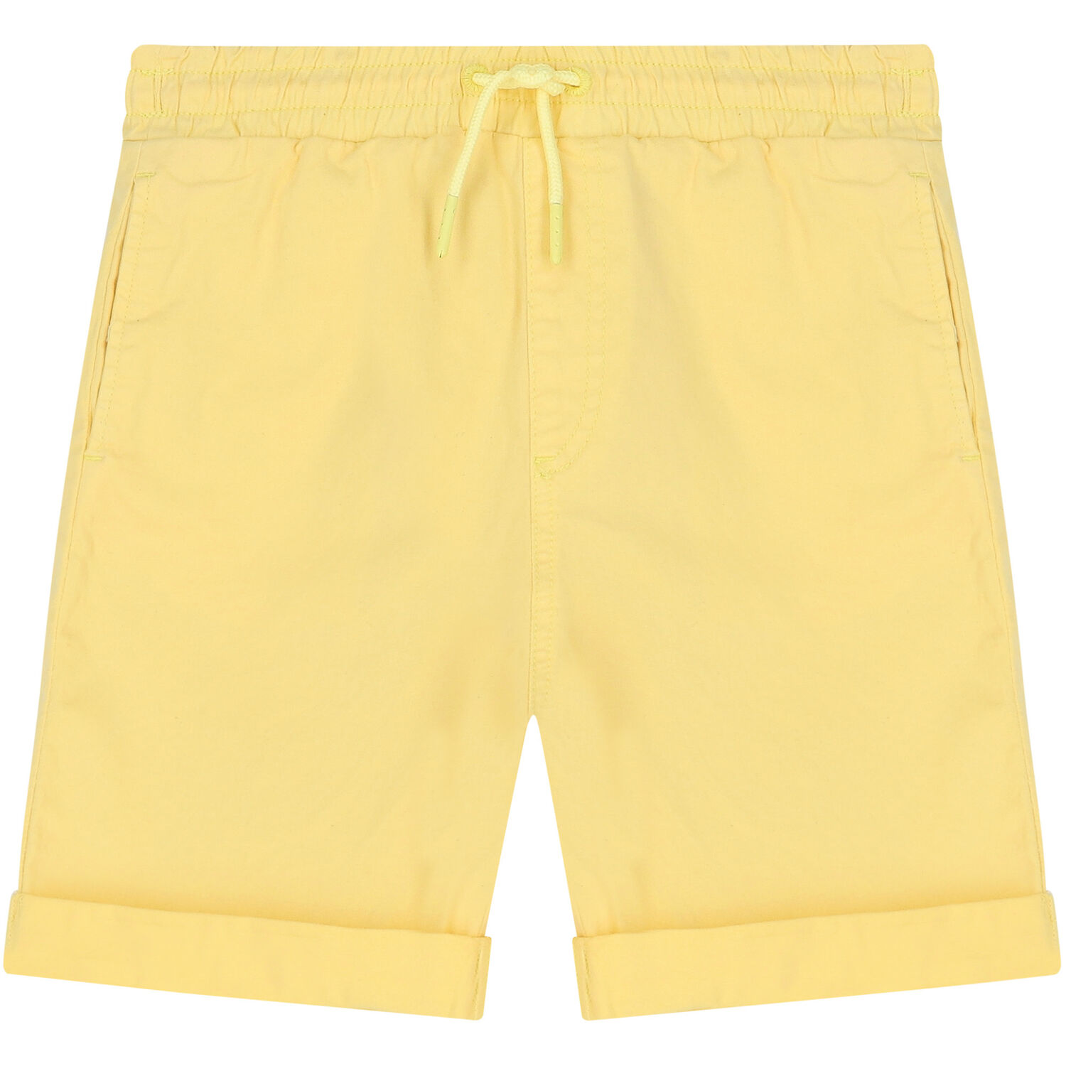 Boys Yellow Logo Shorts, 3, hi-res