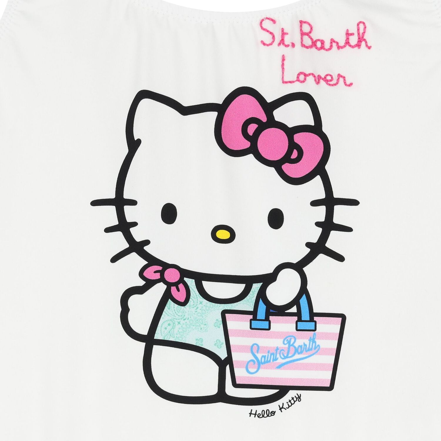 ملابس سباحة بيضاء للبنات بطبعة هالو كيتي, 1, hi-res