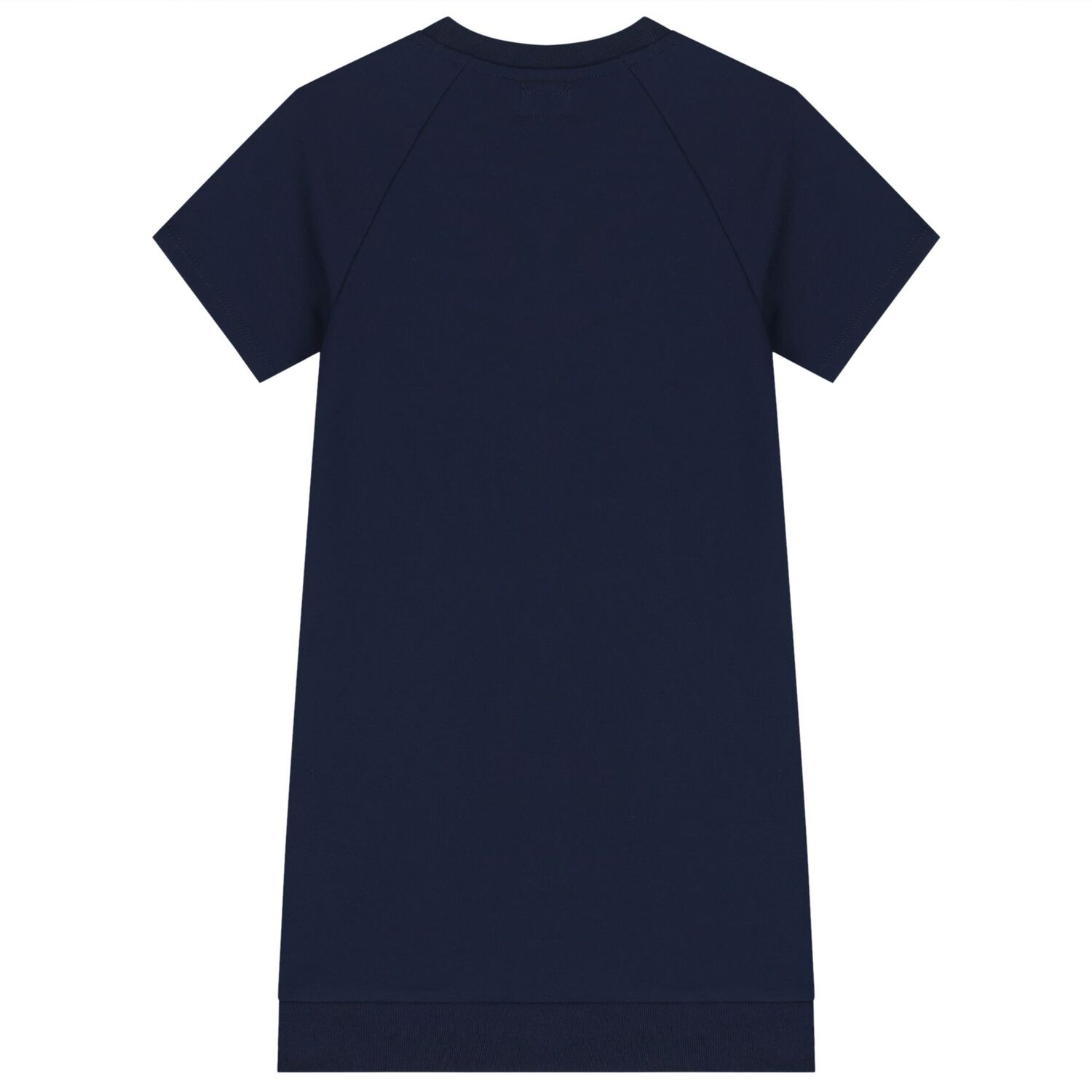 Girls Navy Blue Teddy Bear Logo Dress, 1, hi-res