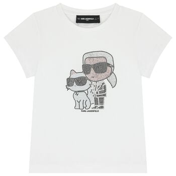 Girls White Ikonik T-Shirt