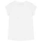 Girls White Rabbit Logo T-Shirt, 1, hi-res