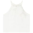 Girls Ivory Flower Top, 2, hi-res