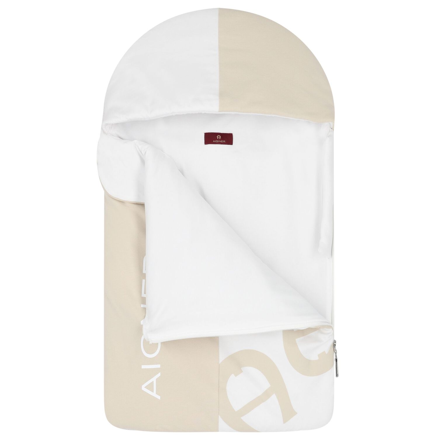 Beige & White Logo Baby Nest, 1, hi-res