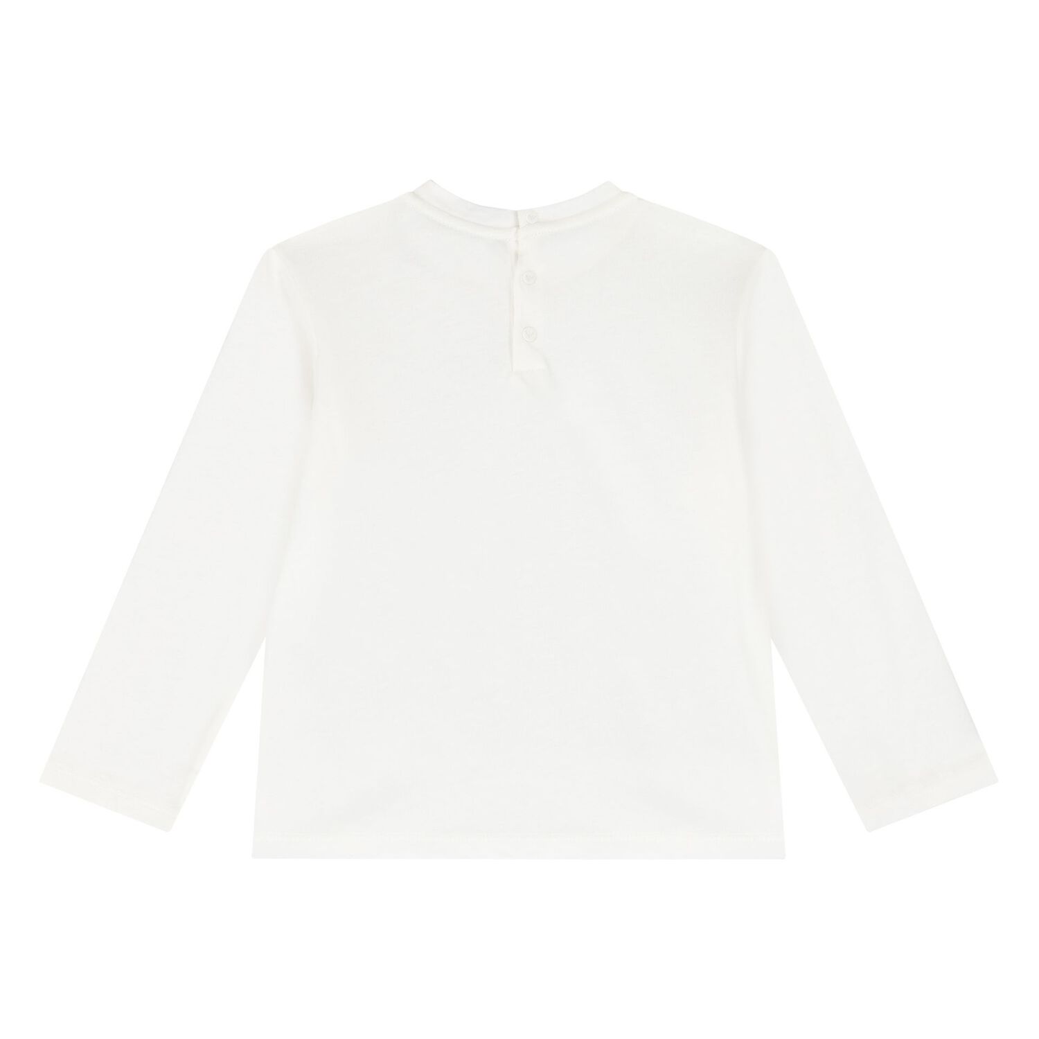 توب بأكمام طويلة بالشعار باللون الأبيض للأولاد  , 2, hi-res