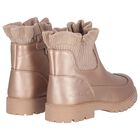 Girls Gold Knit Sock Boots, 1, hi-res
