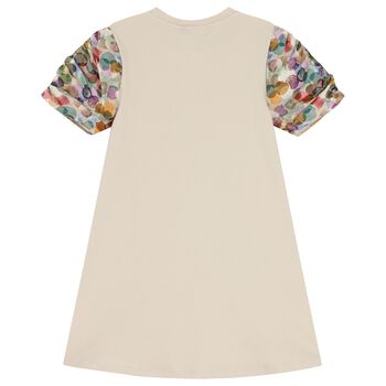 Girls Beige Crossbody Bag Dress