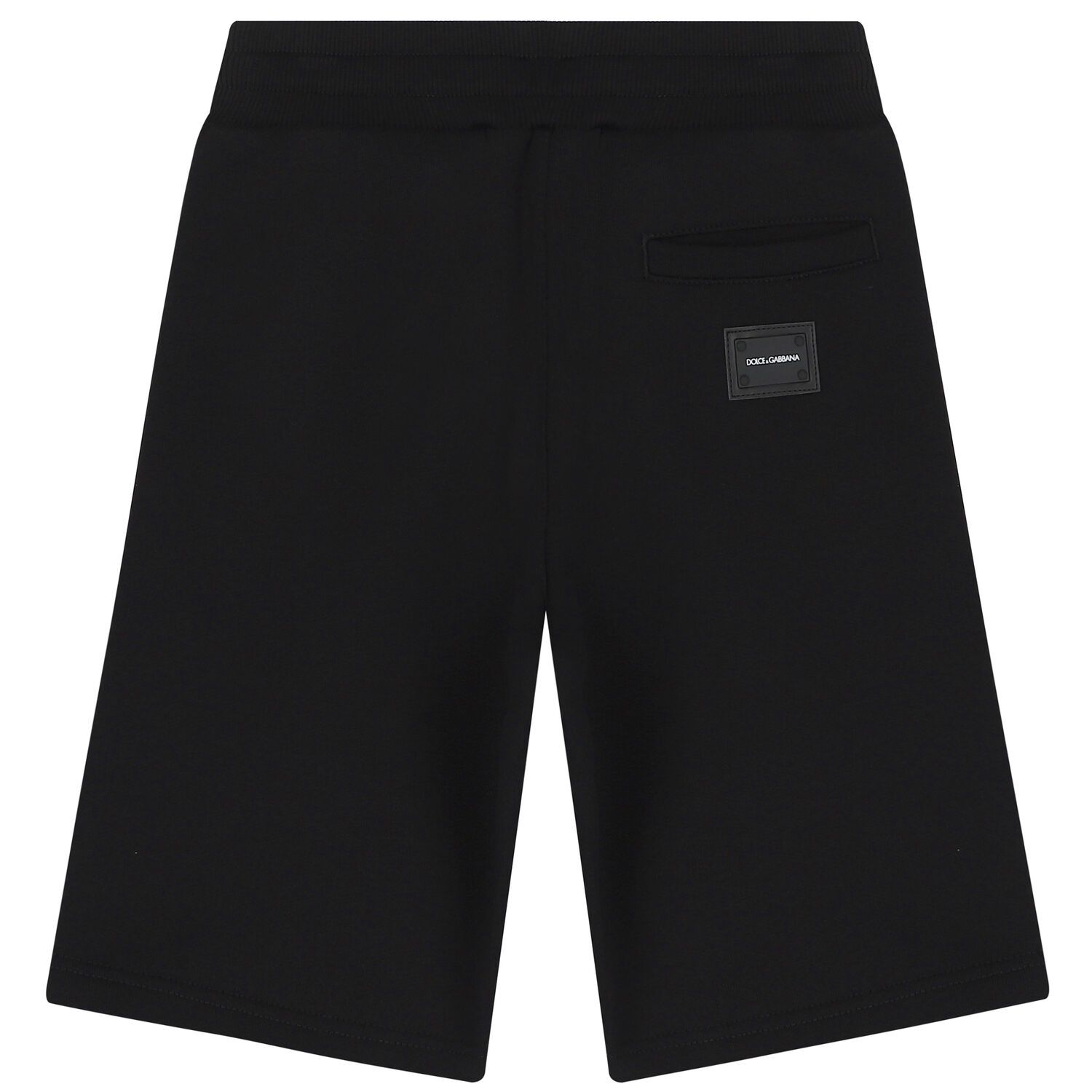 Boys Black Logo Plaque Shorts, 1, hi-res