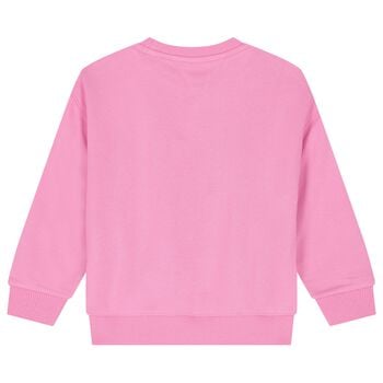Girls Pink Embellished Logo Sweatshirt