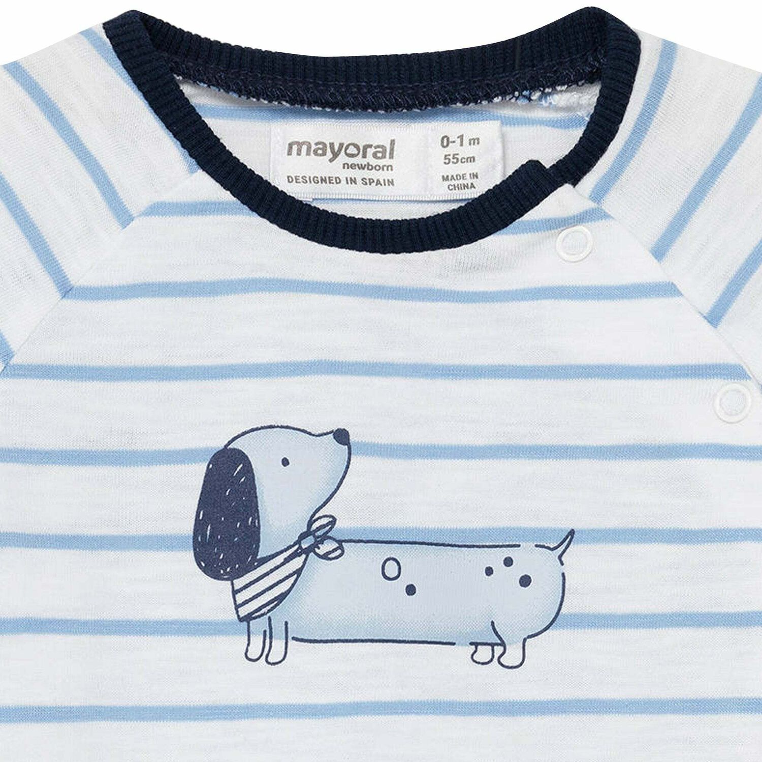 Boys White & Blue Babygrows ( 2 Pack ), 1, hi-res image number null