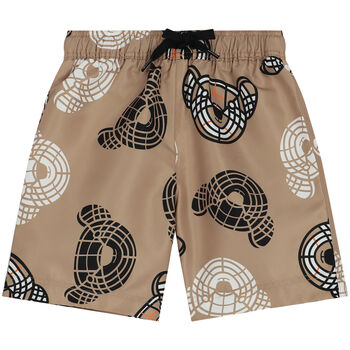 Younger Boys Beige Thomas Bear Swim Shorts