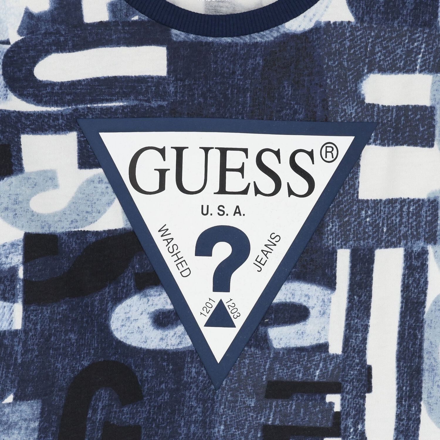 توب باكمام بالشعار باللون الابيض والازرق للاولاد, 2, hi-res