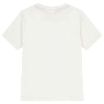 Boys Mini Me White Logo T-Shirt