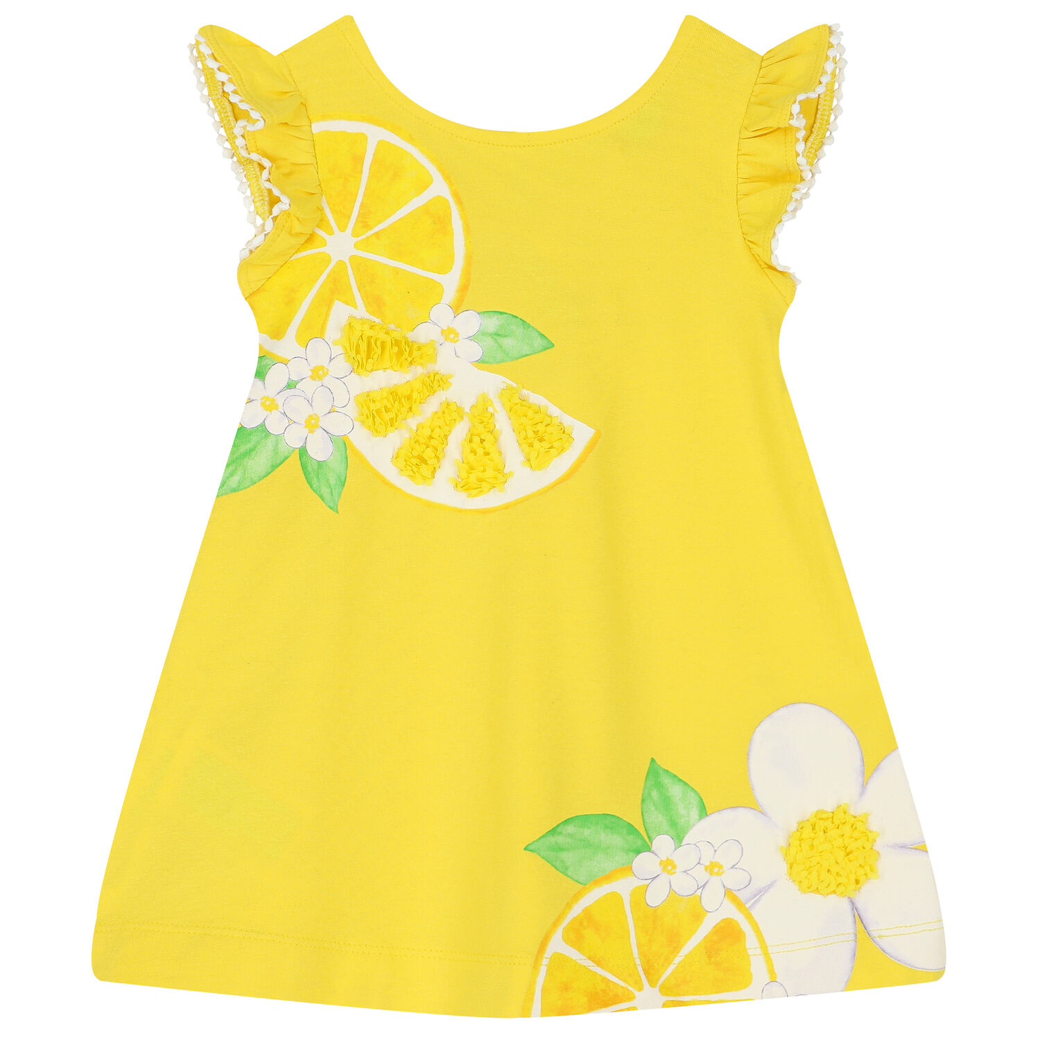 Younger Girls Yellow Lemon Dress, 1, hi-res