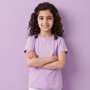 Girls Purple Flower T-Shirt