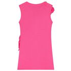 فستان بنات مكشكش باللون  والوردي, 2, hi-res