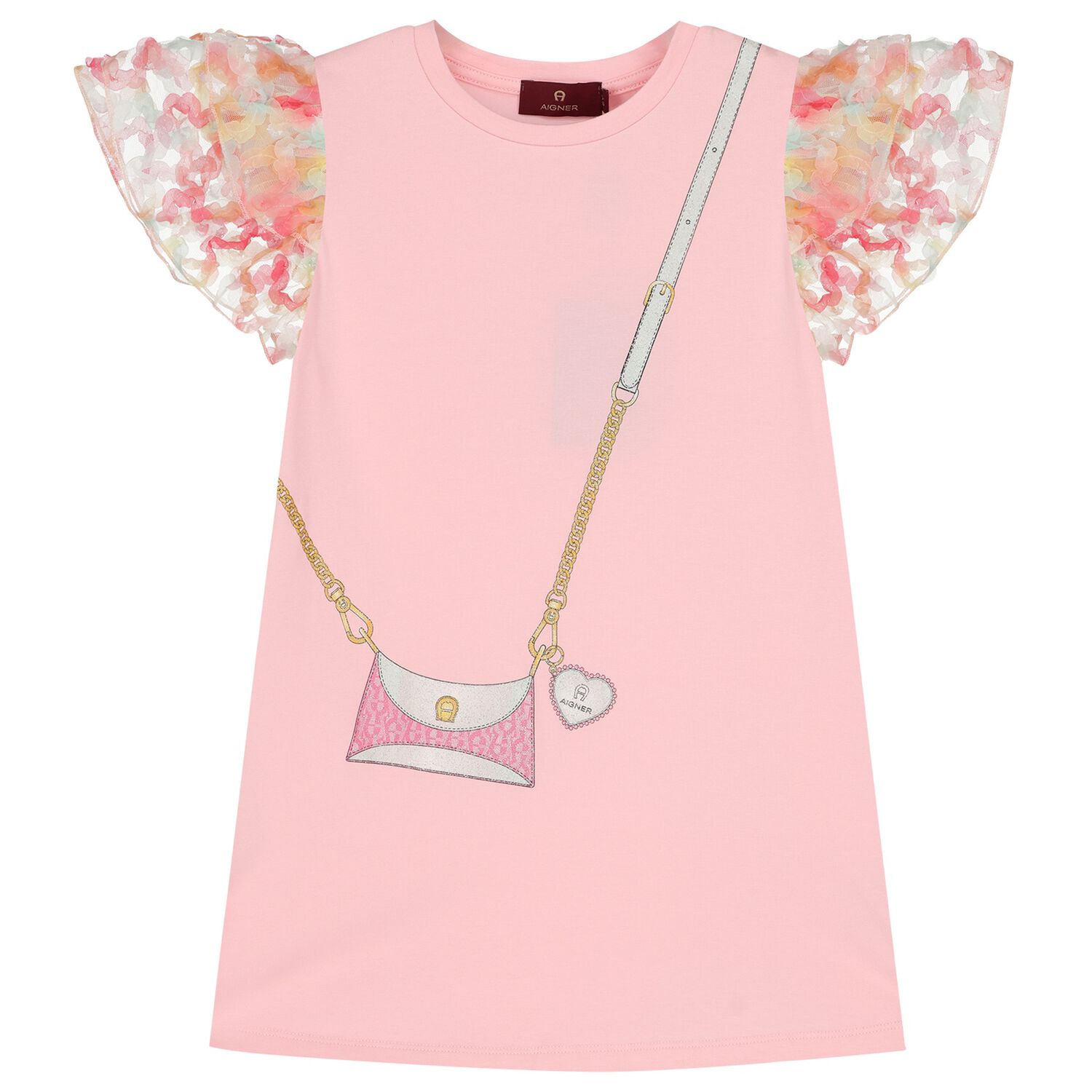 Girls Pink Bag Logo Dress, 2, hi-res