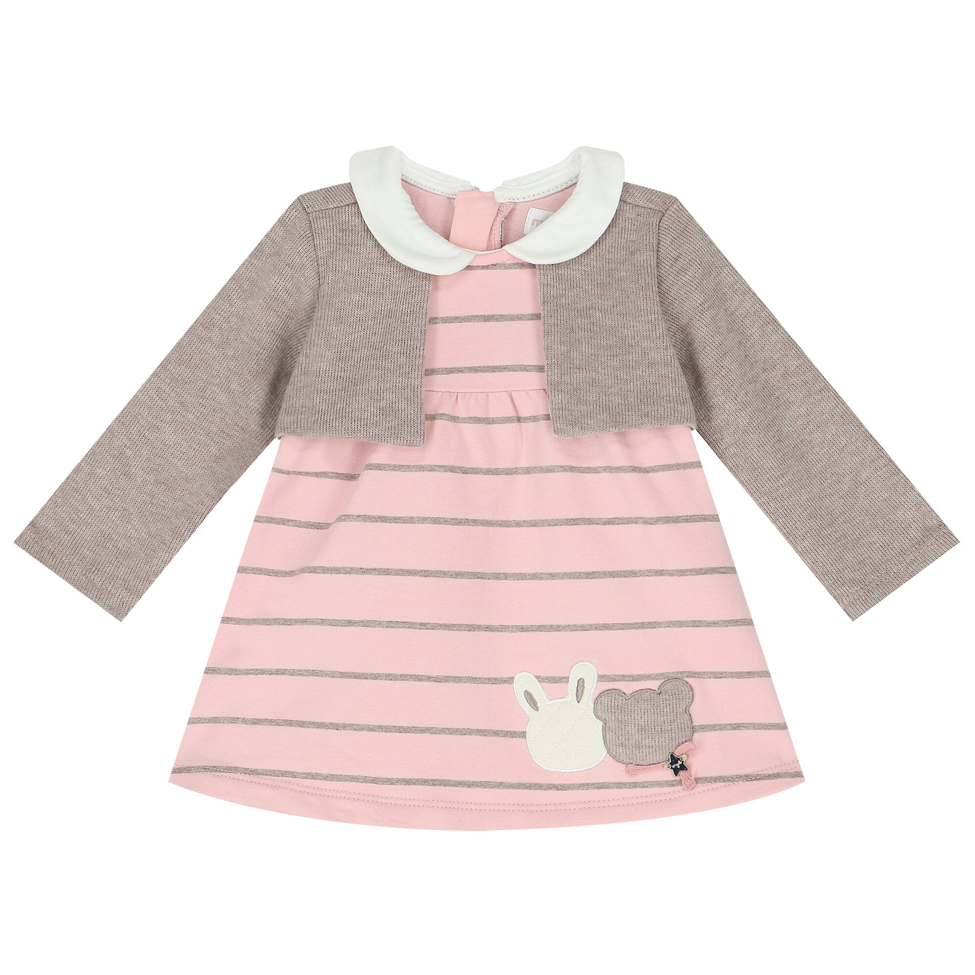 Mayoral Baby Girls Pink Striped Dress Junior Couture UAE