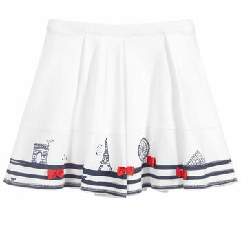 تنورة باللون الابيض والازرق