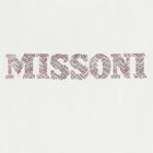 Girls White Rhinestone Logo Blouse, 1, hi-res