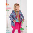 Girls Blue Heart Puffer Jacket, 1, hi-res