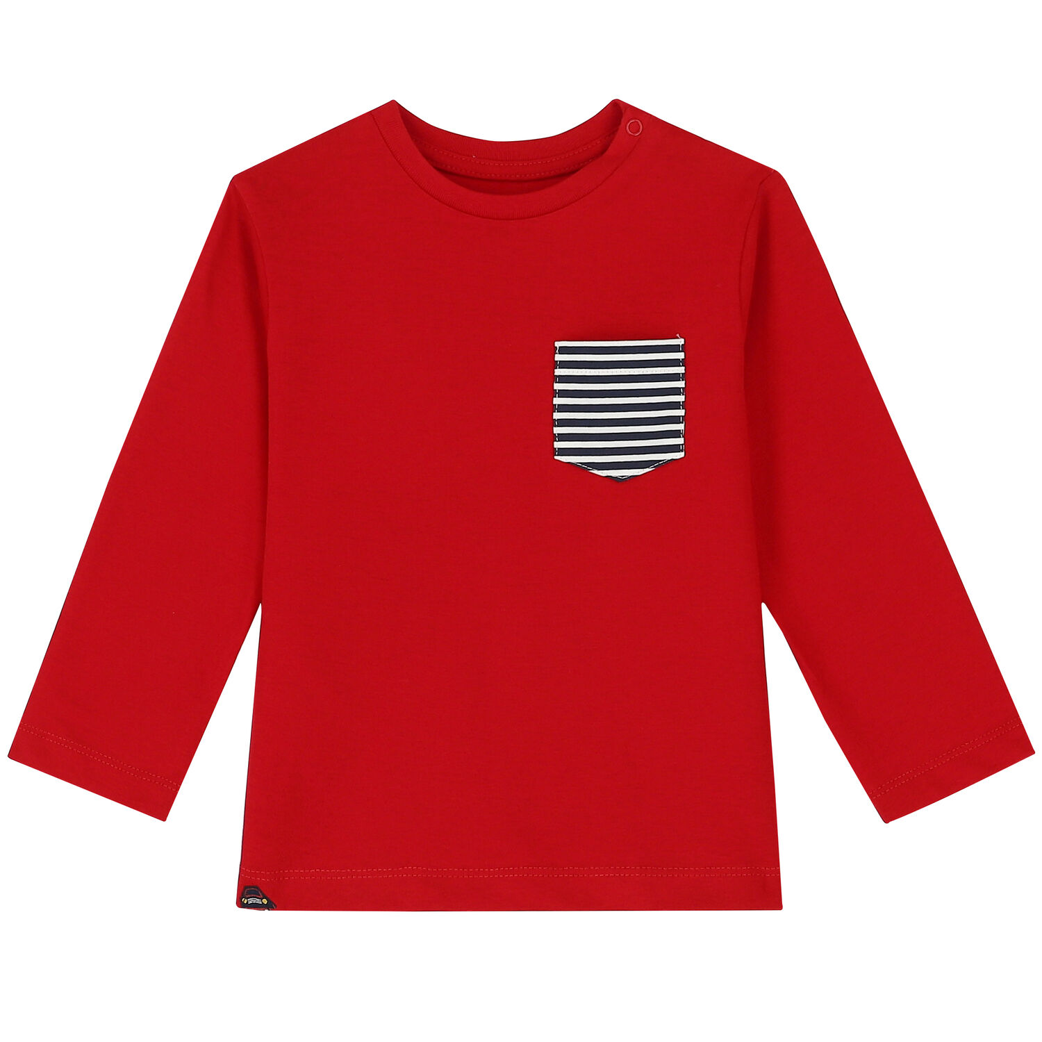 Younger Boys White & Red Long Sleeve Top ( 2-Pack ), 1, hi-res image number null